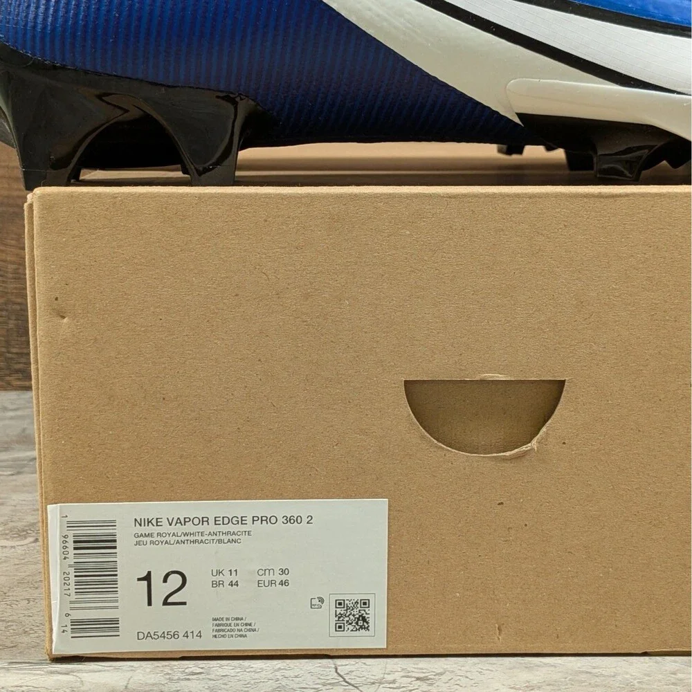 Nike Vapor Edge Pro 360 2 Men's 12 Game Royal White Football Cleats DA5456-414